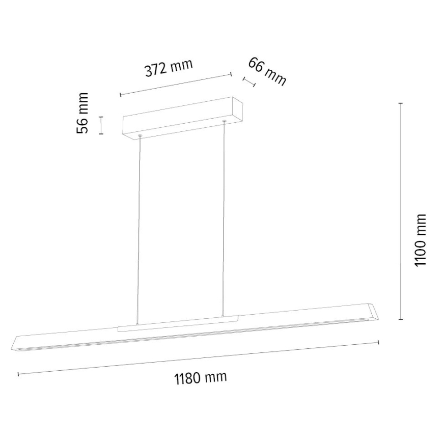 Dimbare LED hanglamp aan een koord JONAS LED/16,5W/230V eiken