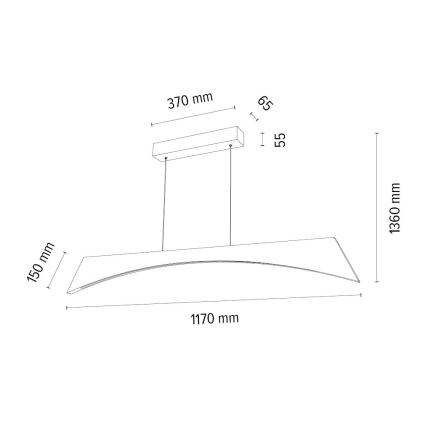 Suspension filaire à intensité variable ZIAD LED/14W/230V chêne – FSC certifié
