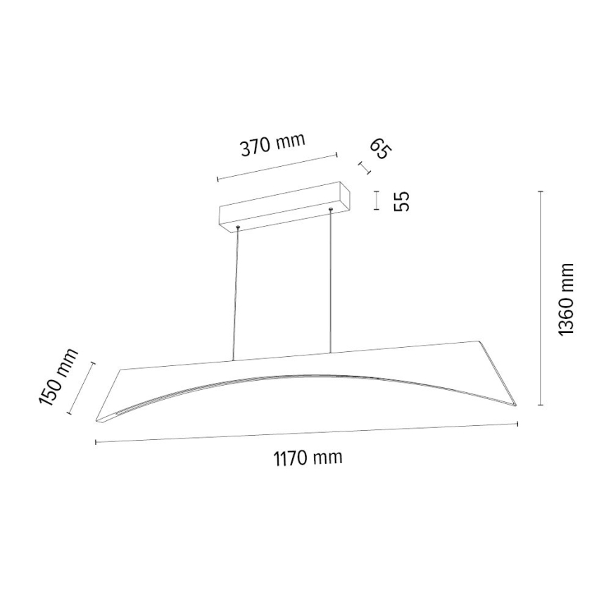Suspension filaire à intensité variable ZIAD LED/14W/230V chêne – FSC certifié