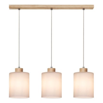 Hanglamp aan een koord ZEFIR 3xE27/60W/230V eiken