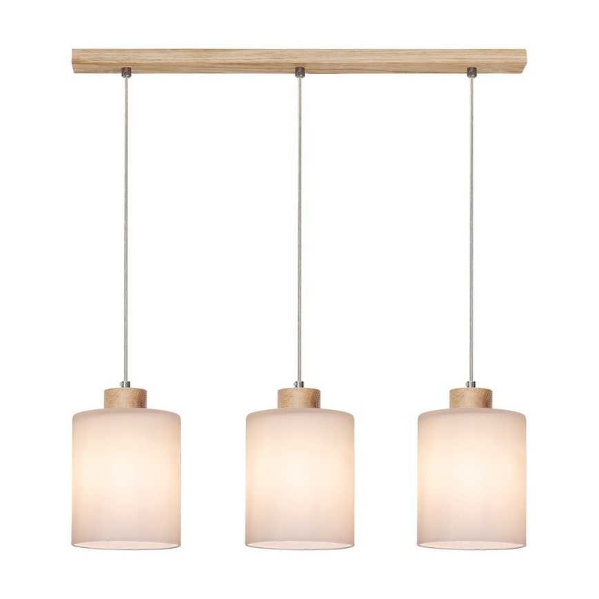 Hanglamp aan een koord ZEFIR 3xE27/60W/230V eiken
