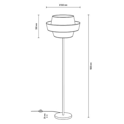 Lampadaire PRETO GOLD 1xE27/60W/230V - certifié FSC