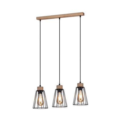 Spot-Light - Hanglamp aan een koord ORAZIO 3xE27/60W/230V eiken
