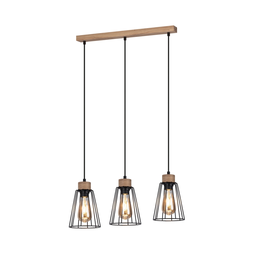 Spot-Light - Hanglamp aan een koord ORAZIO 3xE27/60W/230V eiken