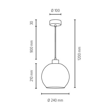Hanglamp aan een koord SVEA 1xE27/60W/230V Berk