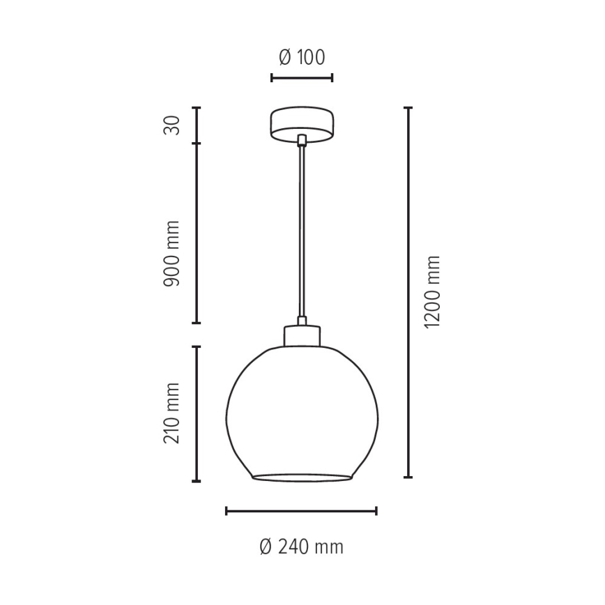 Hanglamp aan een koord SVEA 1xE27/60W/230V Berk