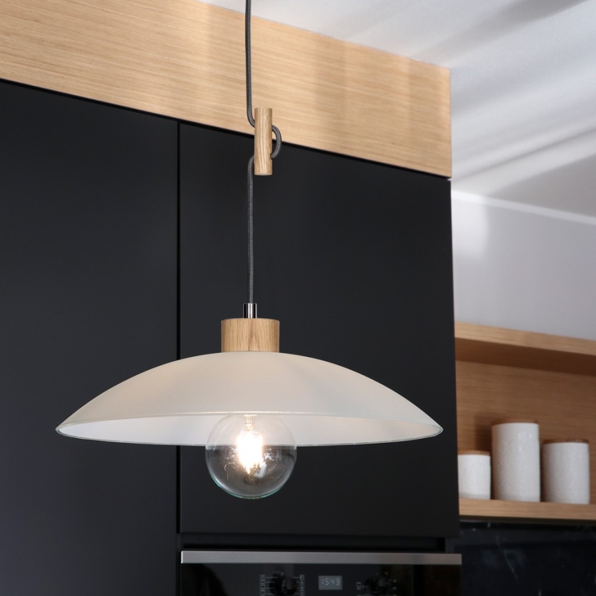 Hanglamp aan een koord JONA 1xE27/60W/230V eiken
