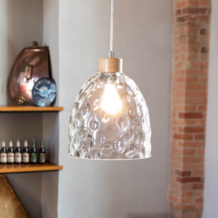 Hanglamp aan kabel ALESSANDRO 1xE27/60W/230V eiken