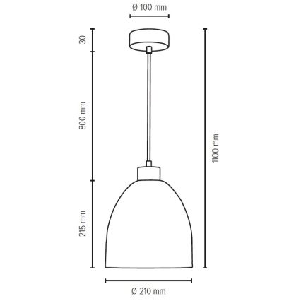 Suspension filaire ALESSANDRO 1xE27/60W/230V chêne
