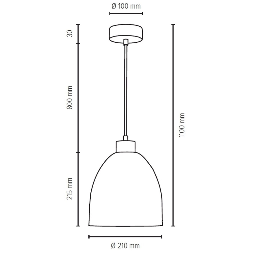Suspension filaire ALESSANDRO 1xE27/60W/230V chêne