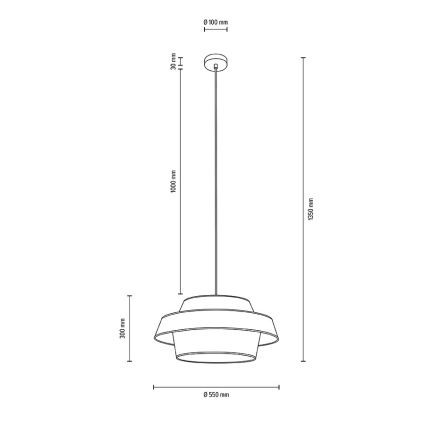 Suspension filaire PRETO GOLD 1xE27/60W/230V - certifié FSC