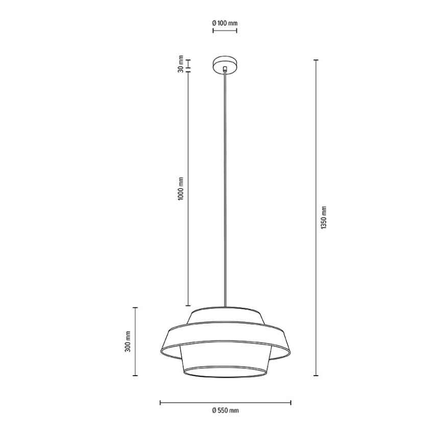 Suspension filaire PRETO GOLD 1xE27/60W/230V