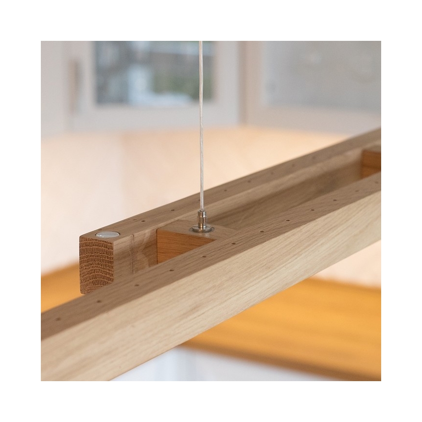 LED dimbare hanglamp aan kabel SMAL 2xLED/22,5W/230V 2700/4000/6500K eiken