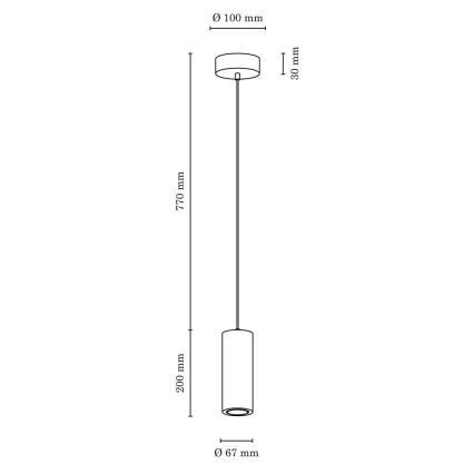 LED Hanglamp aan koord PIPE 1xGU10/5W/230V mat eiken - FSC-gecertificeerd