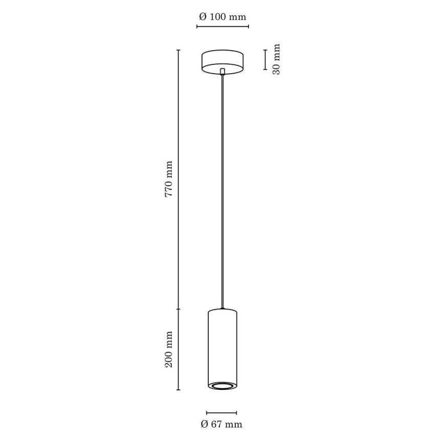 LED Hanglamp aan koord PIPE 1xGU10/5W/230V mat eiken - FSC-gecertificeerd
