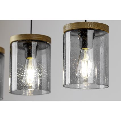 Hanglamp aan een koord MONSUN 1xE27/60W/230V grenen