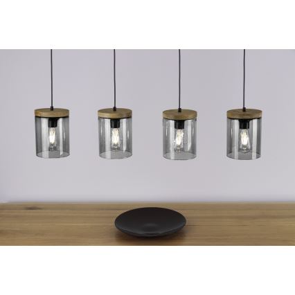Hanglamp aan een koord MONSUN 1xE27/60W/230V grenen