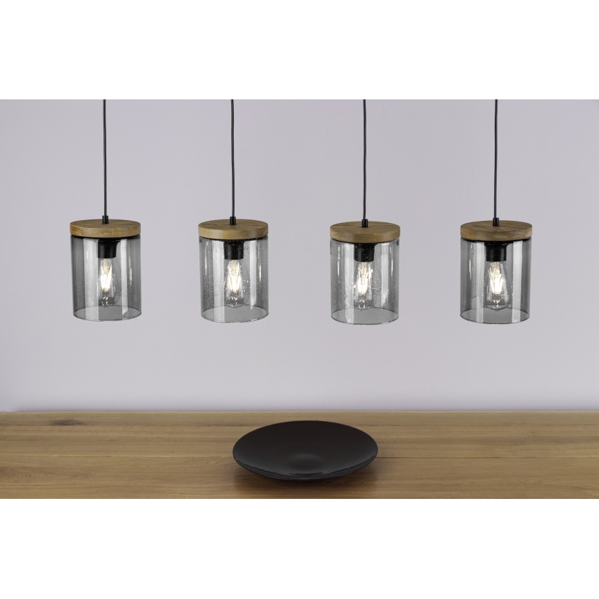 Hanglamp aan een koord MONSUN 1xE27/60W/230V grenen