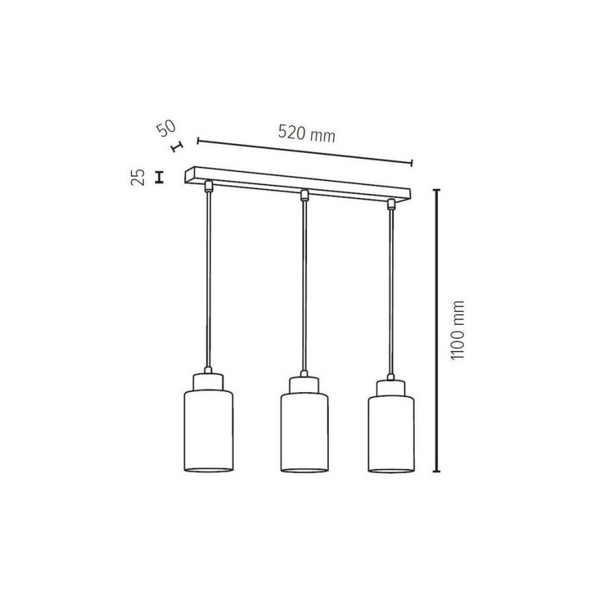 Suspension filaire BOSCO 3xE27/60W/230V