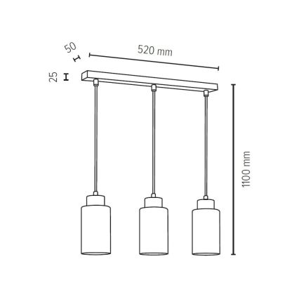 Suspension filaire BOSCO 3xE27/60W/230V chêne - certifié FSC