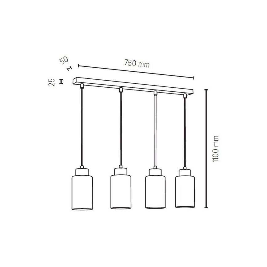 Suspension filaire BOSCO 4xE27/60W/230V