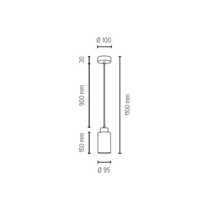 Suspension filaire BOSCO 1xE27/60W/230V - certifié FSC