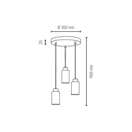 Suspension filaire BOSCO 3xE27/60W/230V