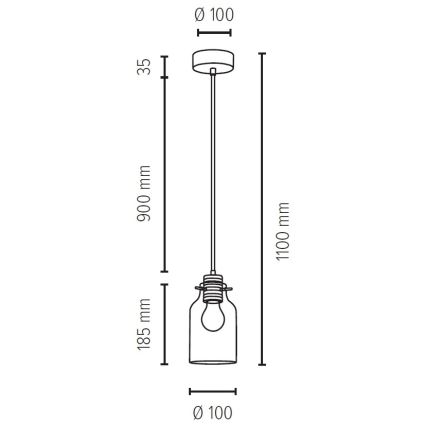 Suspension filaire ALESSANDRO 1xE27/60W/230V chêne - certifié FSC