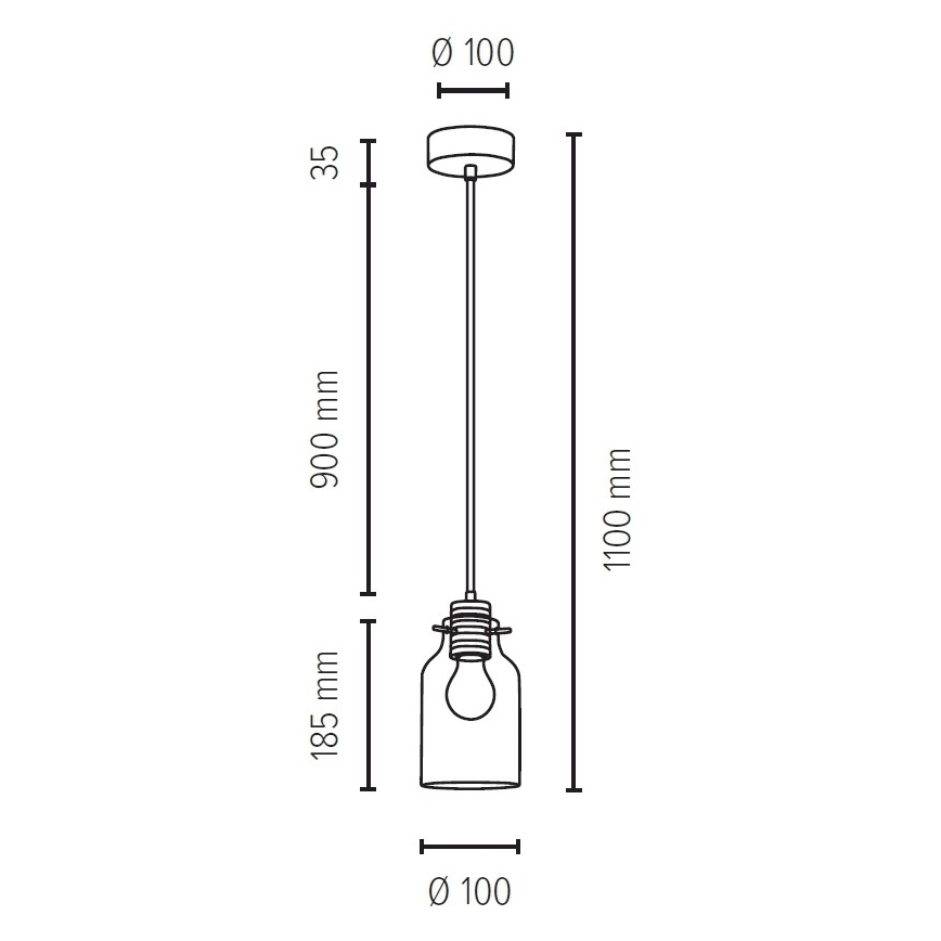 Suspension filaire ALESSANDRO 1xE27/60W/230V chêne - certifié FSC