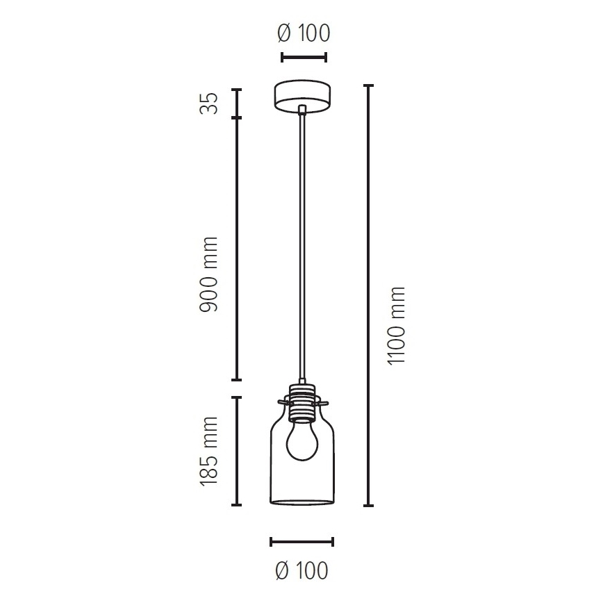 Hanglamp aan koord ALESSANDRO 1xE27/60W/230V - FSC-gecertificeerd