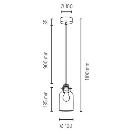 Suspension filaire ALESSANDRO 1xE27/60W/230V hêtre - certifié FSC