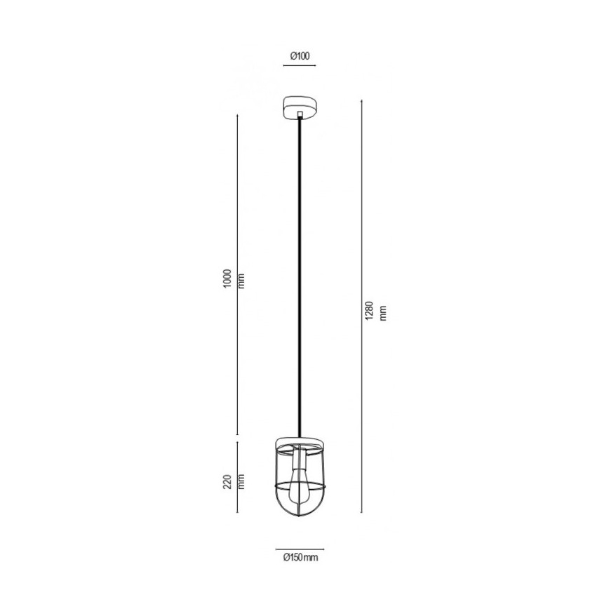 Suspension filaire NETUNO 1xE27/60W/230V chêne - certifié FSC