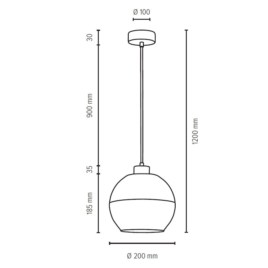 Hanglamp aan koord ALESSANDRO 1xE27/60W/230V - FSC-gecertificeerd