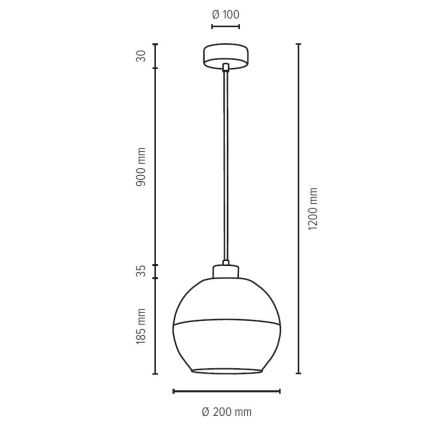 Suspension filaire ALESSANDRO 1xE27/60W/230V chêne - certifié FSC