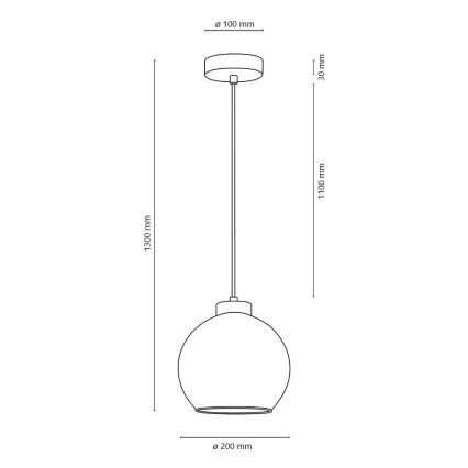 Suspension filaire LAGUNA 1xE27/60W/230V chêne - certifié FSC