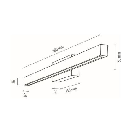 LED Badkamer wandlamp AQUAVIVA LED/9W/230V 60 cm IP44 eiken