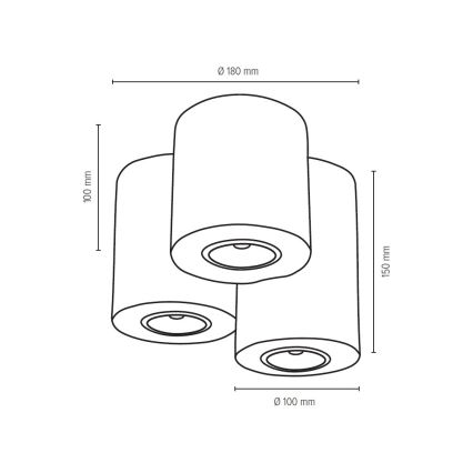 Plafonnier WOODDREAM 3xGU10/6W/230V chêne - certifié FSC