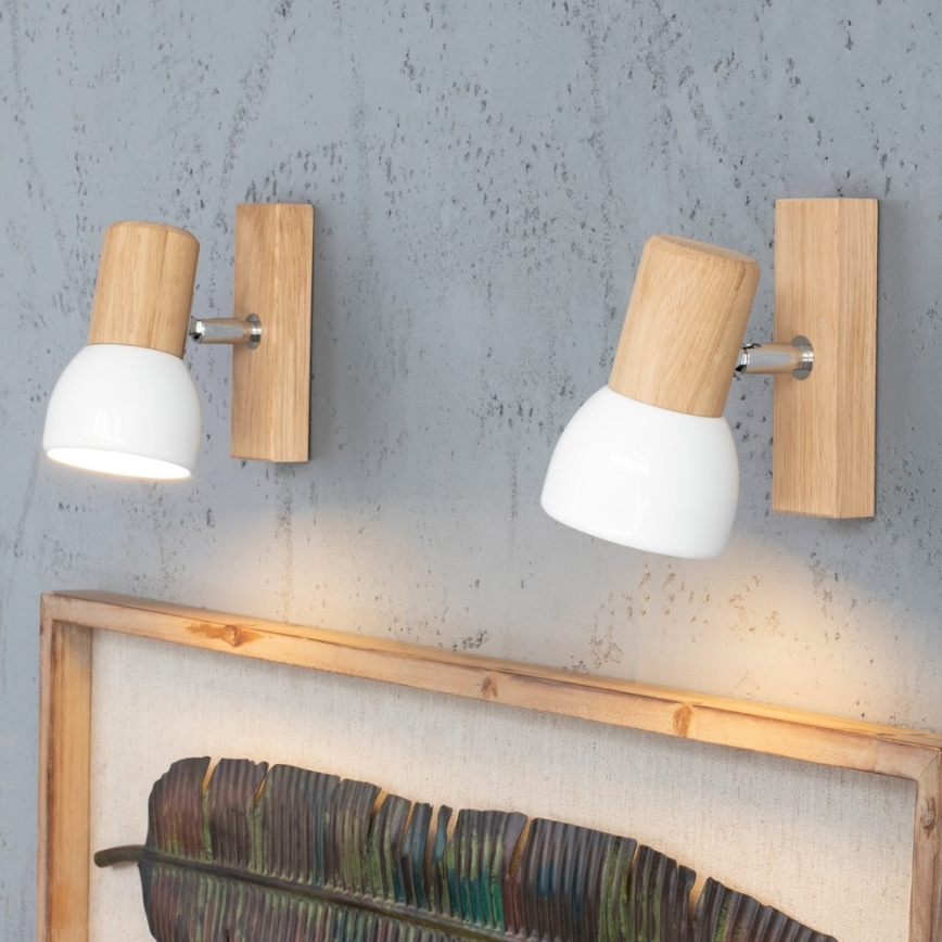 Spot mural orientable SVENDA 1xE27/60W/230V chêne