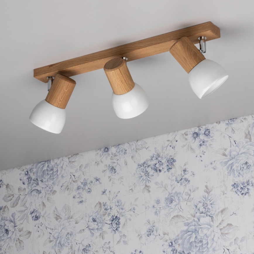 Plafondspot SVENDA 3xE27/60W/230V eik/wit