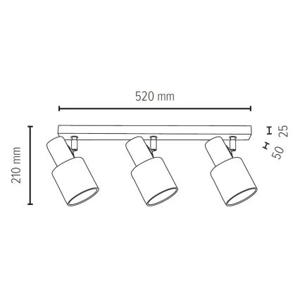 Spot TREEHOUSE 3xE27/25W/230V chêne - certifié FSC