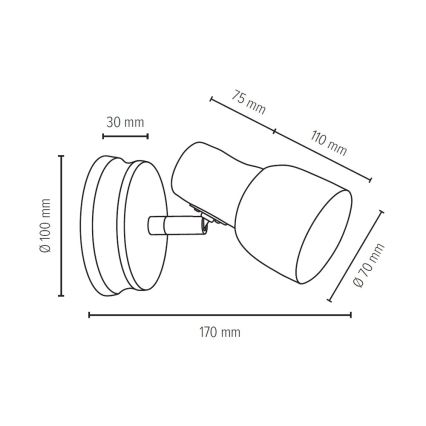 Wandspot SVANTJE 1xE14/40W/230V Berk
