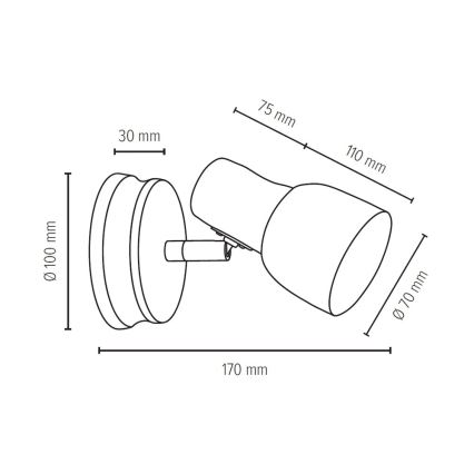 Wandspot SVANTJE 1xE14/40W/230V beuken