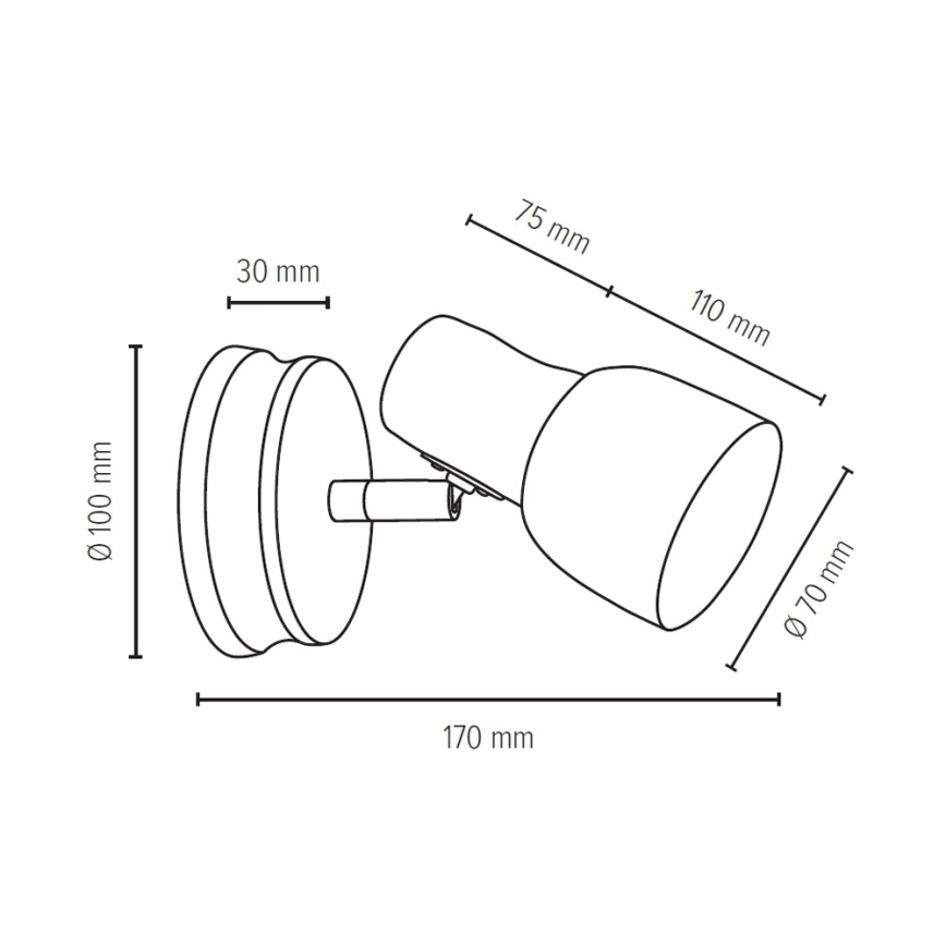 Wandspot SVANTJE 1xE14/40W/230V beuken