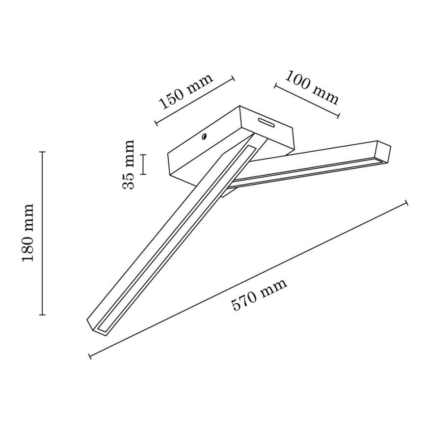Lustre monté en surface LINUS 2xLED/4,5W/230V chêne mat - certifié FSC