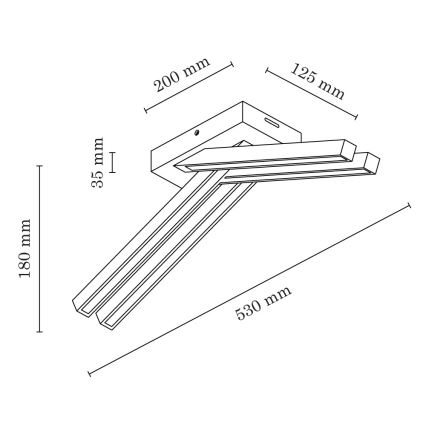 Lustre monté en surface  LINUS 4xLED/4.5W/230V chêne mat - certifié FSC