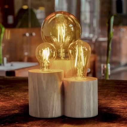 Tafellamp VINCENT 3xE27/15W/230V eiken