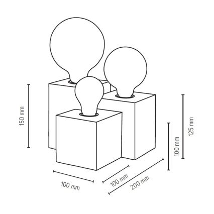 Lampe de table VINCENT 3xE27/15W/230V bouleau - certifié FSC