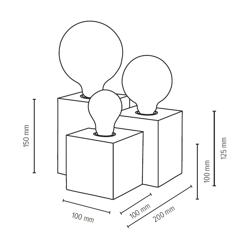 Lampe de table VINCENT 3xE27/15W/230V hêtre - certifié FSC