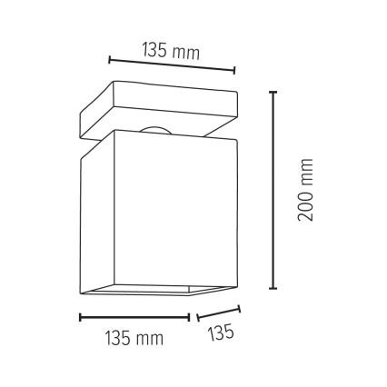 Plafonnier INGER 1xE27/25W/230V chêne - certifié FSC