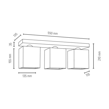 Plafondlamp INGER 3xE27/25W/230V - FSC-gecertificeerd